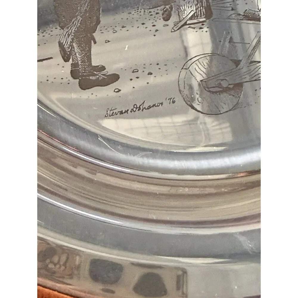 1976 Franklin Mint Sterling Silver Plate Home From The Hunt 6.2 Troy Oz COA